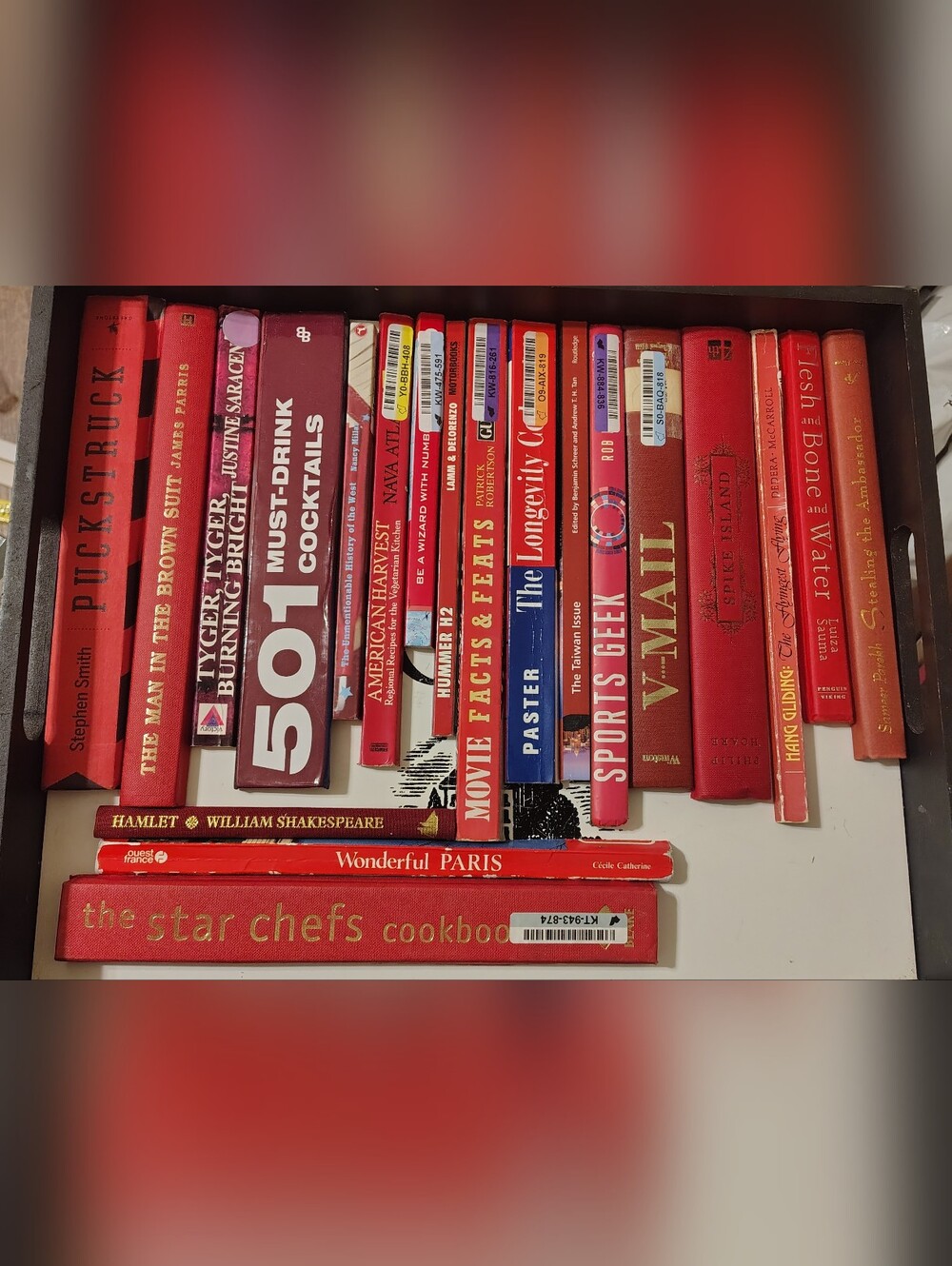 20 Red & Crimson Cut Book Spines | Craft & Junk Journal Supply Lot